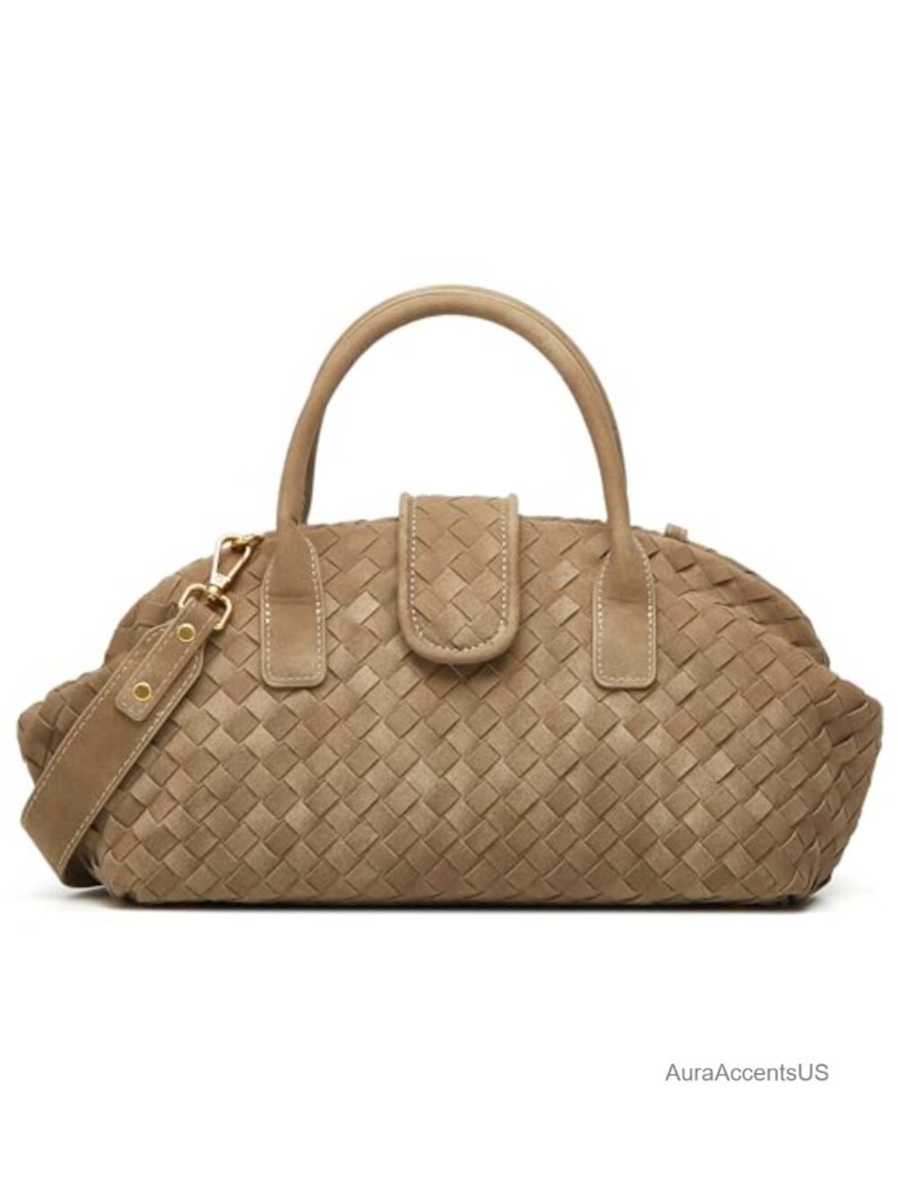 Faux Suede Woven Tote Bag for Women Top Handle Slouchy Hobo Shoulder Purse